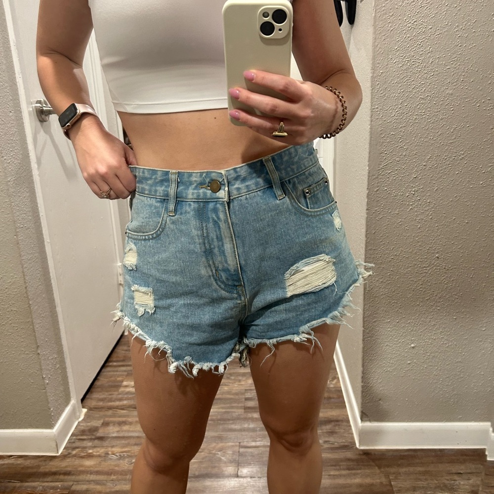 BuddyLove distressed denim shorts oversized